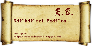 Rákóczi Beáta névjegykártya