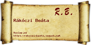 Rákóczi Beáta névjegykártya