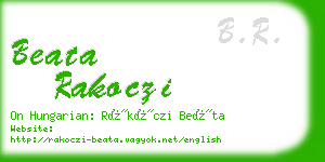 beata rakoczi business card